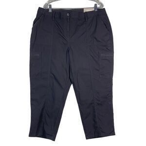 Chico's Black Convertible Crop Cargo Pants Size 16 NEW